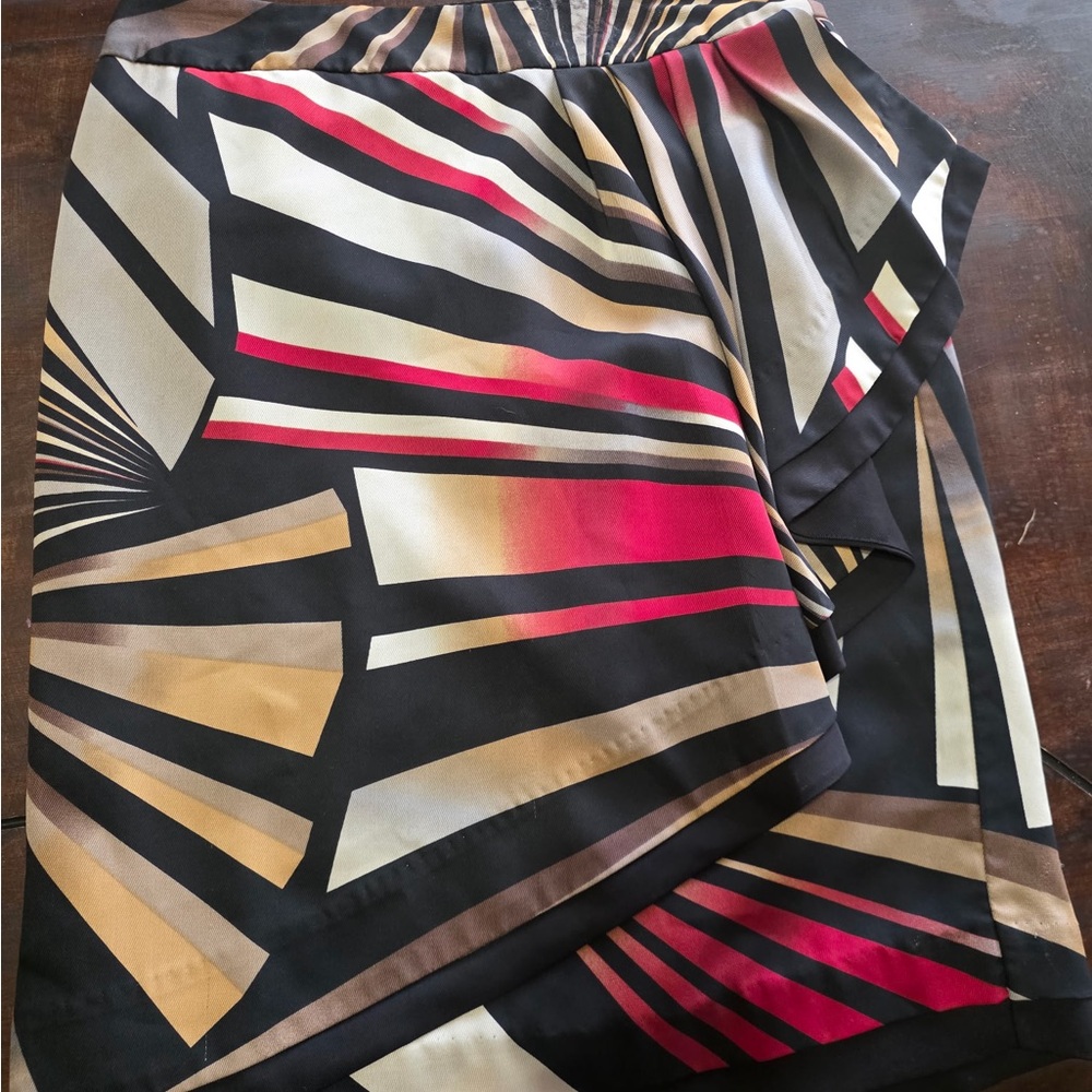 Worthington Asymmetrical Skirt with Bold Geometric Design
